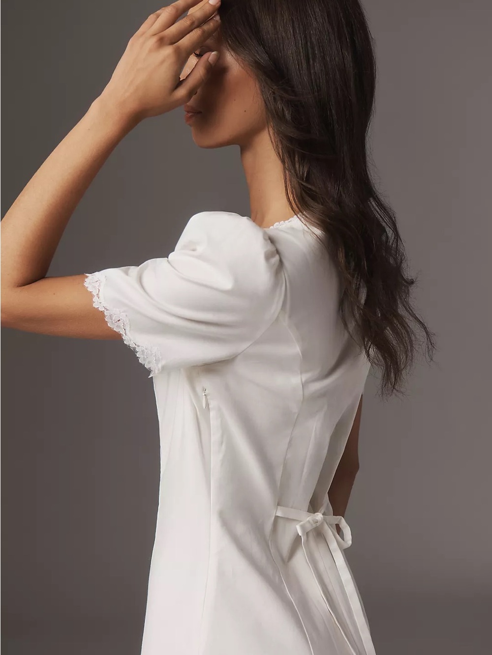 Reformation White Square-Neck Button-Front Midi Dress - Picture 4 of 5